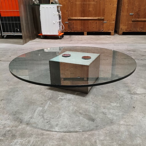 Sergio & Giorgio Saporiti 'Sapo' Coffee Table in Concrete and Glass