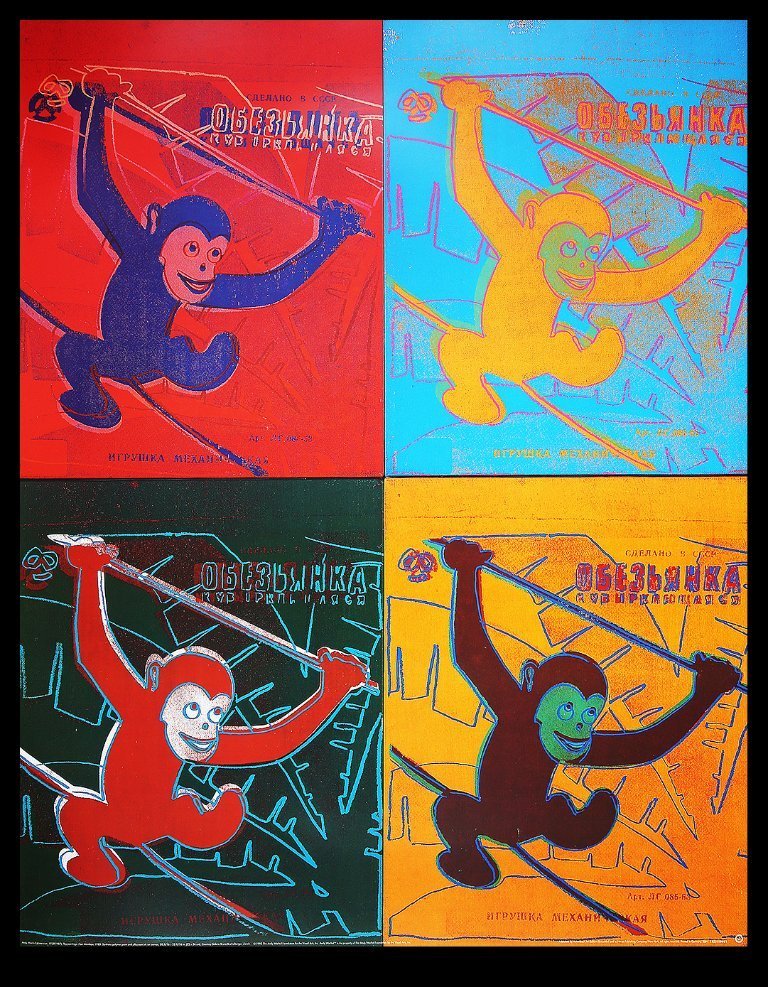 Andy Warhol Four Monkeys ポスター　ラージサイズ Andy Warhol Four Monkeys ポスター ラージサイズ Amazon.co.jp: ANDY
