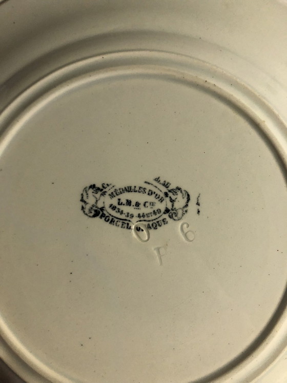 Image 1 of 3x Creil and Montereau talking plates (19th c.)