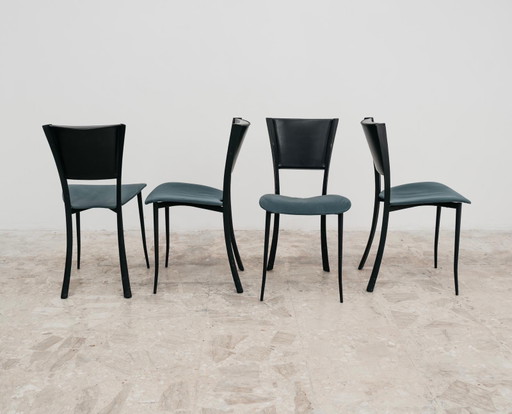 Dining Set of 4 Chairs, Made in Italy, 1980s Postmodern, Modern Antiques