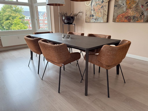 AL2 Vintme 002 dining table & 6x AL2 Mob 012 dining table chair