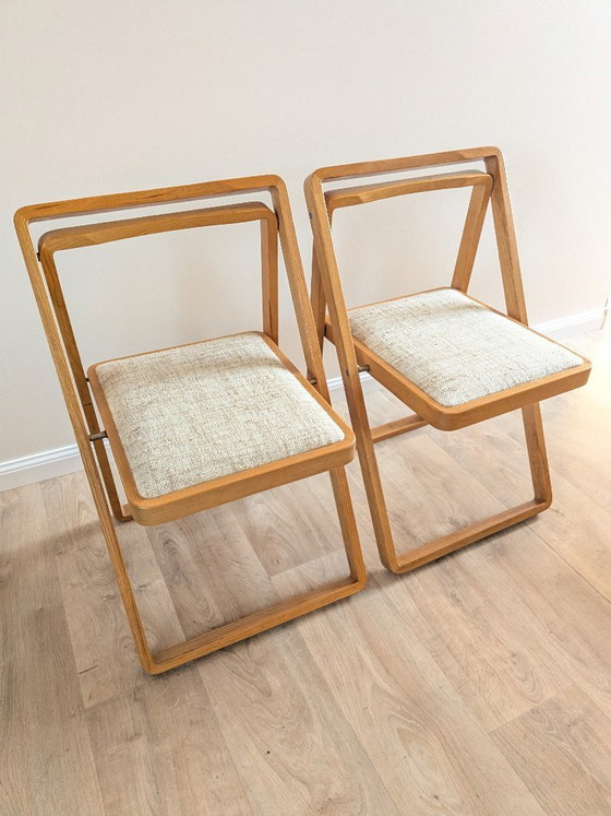 Image 1 of Sedie pieghevoli in stile Mid-Century Modern – Aldo Jacober, modello "Trieste" (coppia)