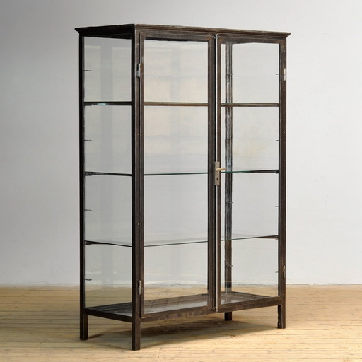 Iron museum display cabinet, circa 1920