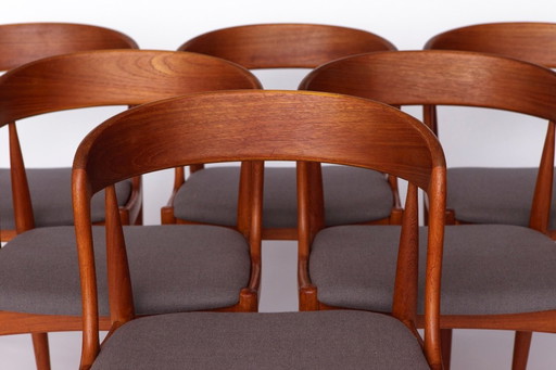Set of 6 Johannes Andersen Chairs – Model 16, Teak Dining Chairs, Uldum Møbelfabrik Denmark, 1960s Mid-Century Danish Design