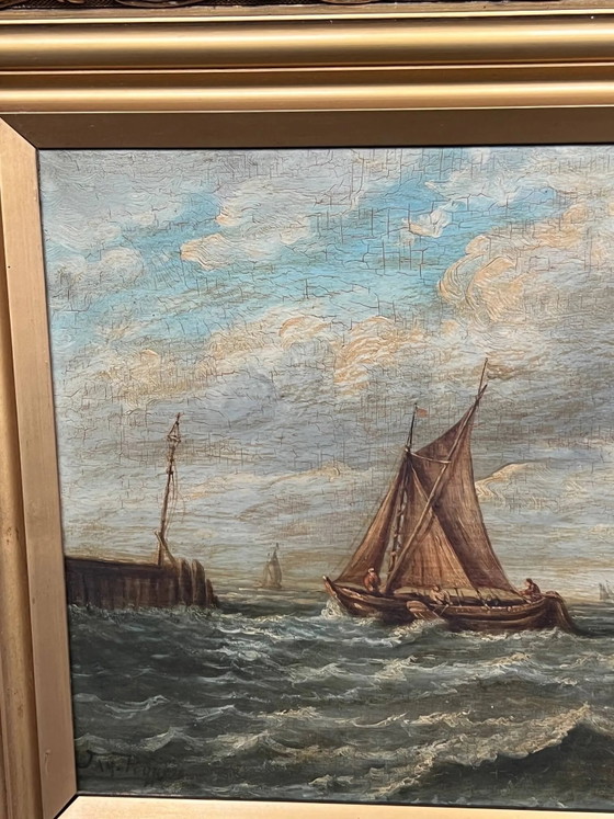 "Seascape". Oil on wood panel. – Paintings & Drawings (photo 3 of 7)