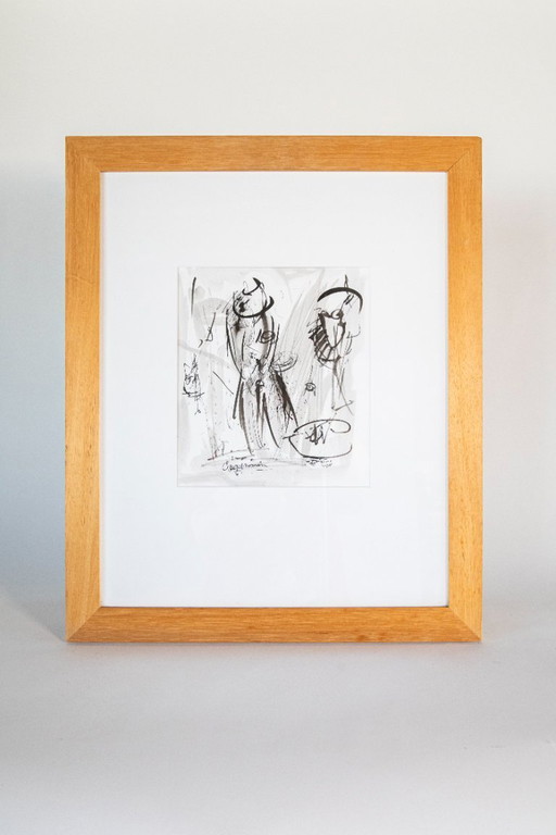 Originele tekening / gemengde techniek op papier