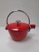The Staub red enameled cast iron teapot