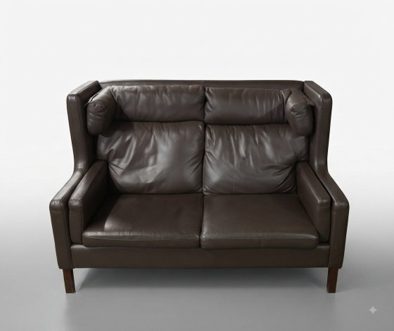 Sofá Børge Mogensen - Modelo Coupé 2292 – Fredericia, Sofás de 2 plazas, Leather, Wood (photo 5 of 9)