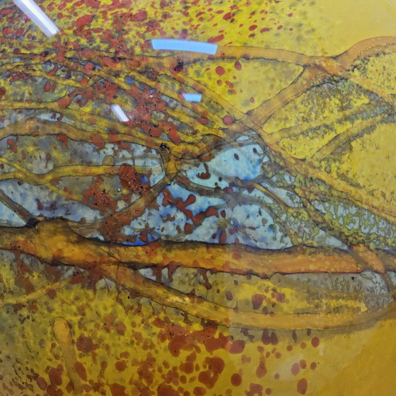 Image 1 of Artistic Mouth-Blown Studio Glass Vase Ioan Nemtoi Yellow / Orange (thick glass) Romanian Glass Art