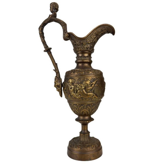 Brocca in Bronzo Bacco con Putti, Stile XIX Secolo – Classica Brocca Ornamentale Europea (photo 6 of 13)