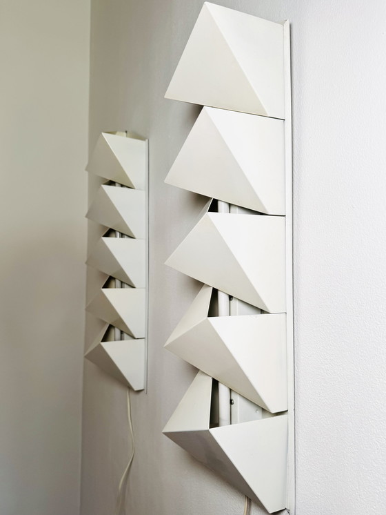Image 1 of ZIG-ZAG GEOMETRIC WALL LAMPS BY DIJKSTRA LIGHTING, NETHERLANDS, 1960