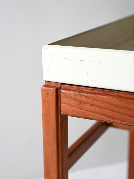 Image 1 of Vintage Scandinavian Teak and Metal Planter