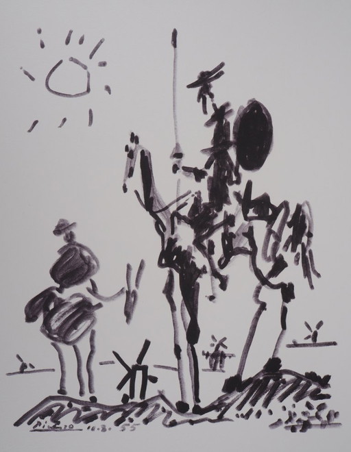 Pablo Picasso: Don Quijote, signierte Lithografie – lithos zeefdrukken, Paper
