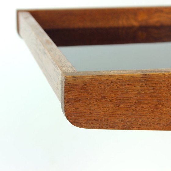 Carrito de bar de madera Mid Century Modern con cristal opalino negro, años 60 – Mueble bar, Wood, Klassiek (photo 8 of 9)