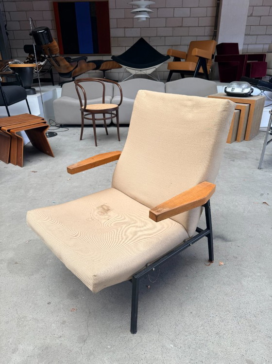 Vintage 't Spectrum fauteuil,  Martin Visser, Textiel, Metaal, Beige (foto 2 van 12)