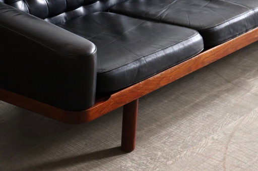 Arne Halvorsen Sofa Model ‘2010’ in zwart leer, Noorwegen, jaren 1960