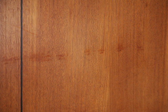 Image 1 of Credenza alta vintage in teak marrone danese moderno di metà secolo, anni '50