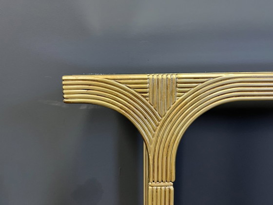 Image 1 of Spiegelende en vergulde houten console van Deknudt België, jaren 70.