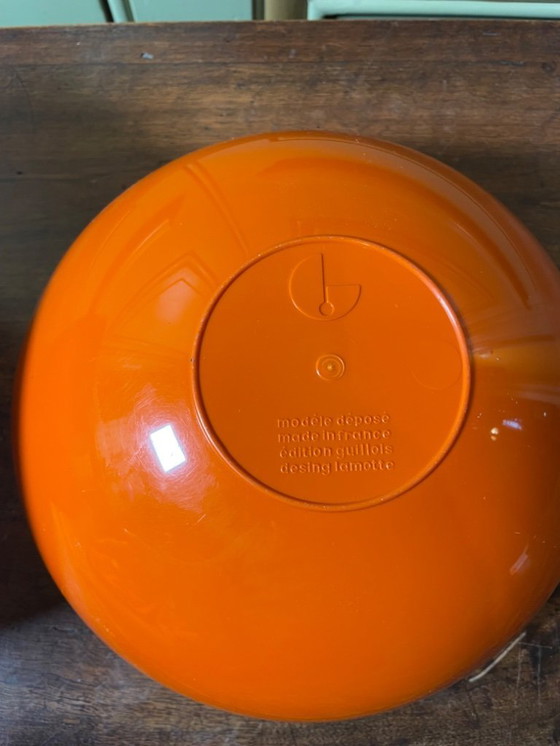 Image 1 of Vintage Lamotte ijsemmer uit de jaren 70 – oranje bolvormig model