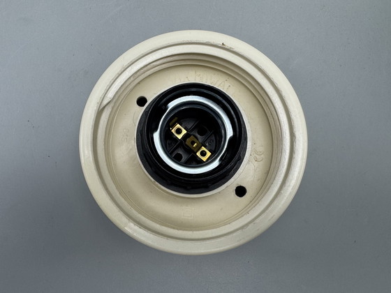 Image 1 of Lampada da soffitto vintage verde opalino con effetto marmo: un'attrazione retrò suggestiva