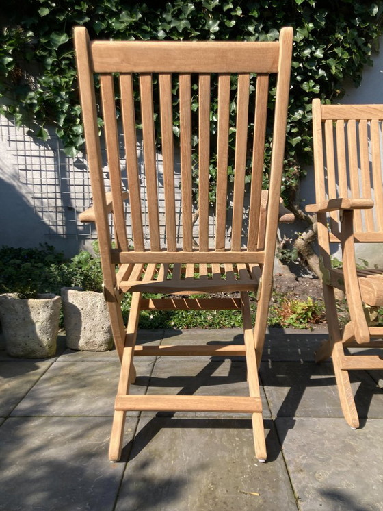 Image 1 of 2 zeer fraaie teakhouten tuinklapstoelen van Westminster