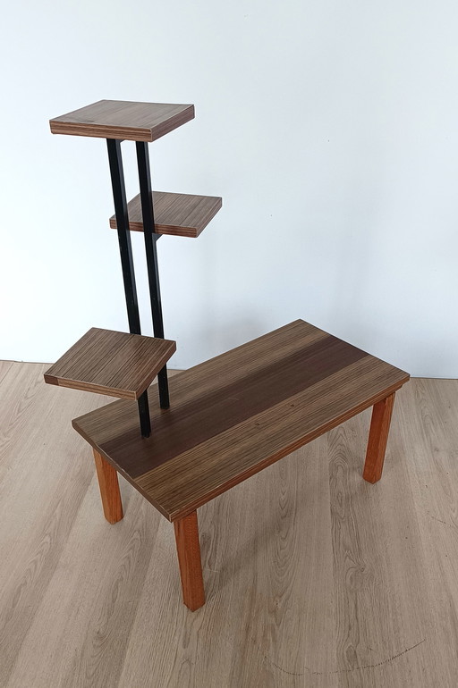 Plantentafel met etages in hout motief
