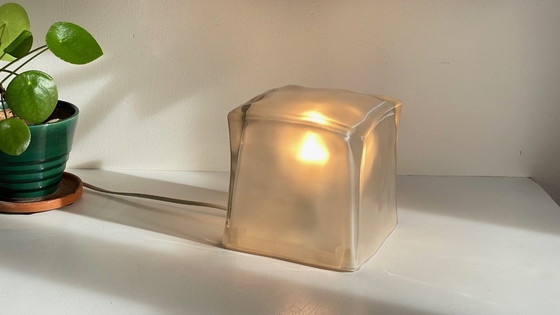 Image 1 of Ice Glass Lamp, Vintage Ikea