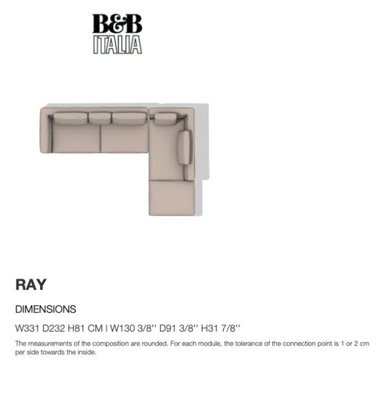Image 1 of Divano angolare Ray di B&B Italia – rivestito in tessuto Kvadrat