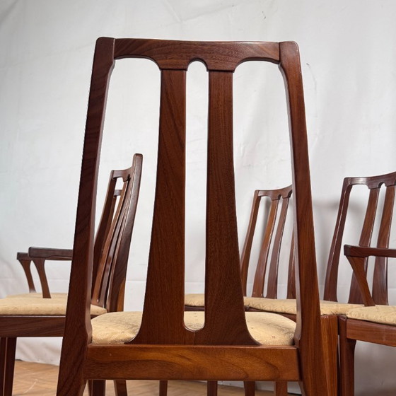 Image 1 of Set di 6 sedie da pranzo vintage in teak Nathan, anni '70 - British Mid-Century Modern