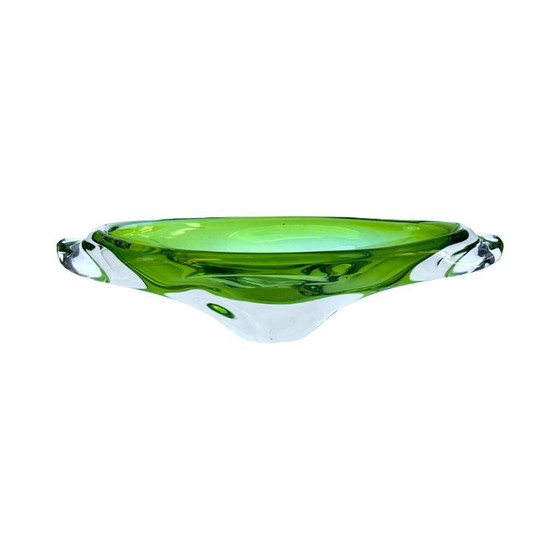Image 1 of Ciotola in vetro verde, design di J. Broz, Skrdlovice, Cecoslovacchia, anni 1960.