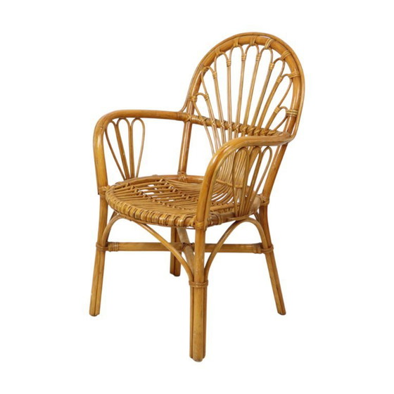 Image 1 of Vintage Rotan Stoel Fauteuil Boho Design Jaren 70