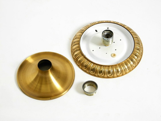 Image 1 of Lampe murale ou plafonnier ronde en laiton et métal, style pop art des années 1960, par Sölken