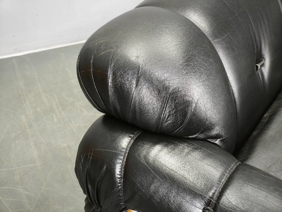 Image 1 of 1970s Italian Two-Seat Sofa by Adriano Piazzesi in Chrome and Leatherette