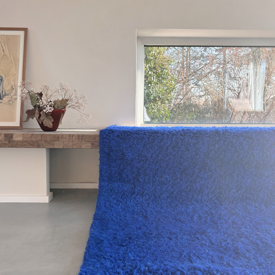 Image 1 of Handgewebter Berberteppich aus 100% Wolle Blau Klein