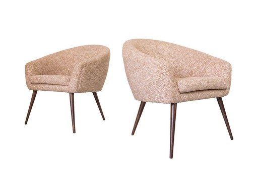 Fauteuils Coquille Rose Vintage « Fabian », Lubuskie Fabryki Mebli, Pologne, 1970, Set de 2