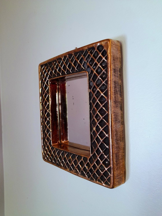 Image 1 of Miroir en céramique , Hendrik Thomas , Vallauris 1970