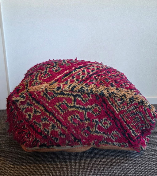 Pouf fatto a mano dal Marocco fucsia/blu