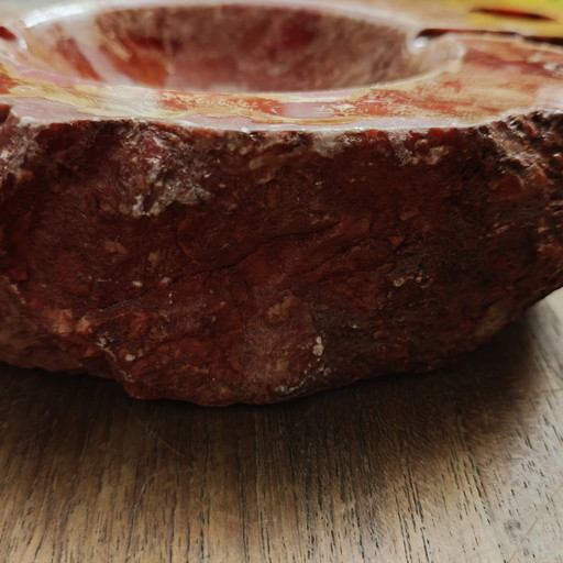 Vintage Onyx Ashtray Set – Red Stone – 1970s