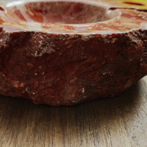 Image 1 of Vintage Onyx Ashtray Set – Red Stone – 1970s