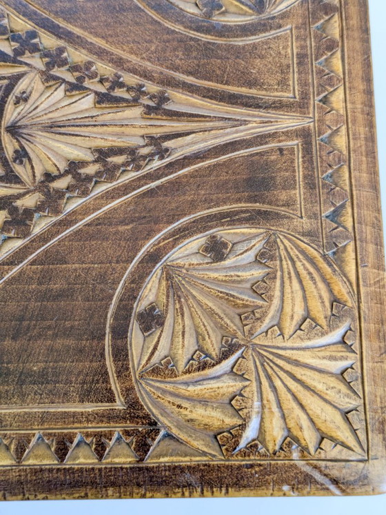 Antique Folk Art Chip Carved Wooden Box Treasure Chest – Decorative Objects (photo 10 of 18)