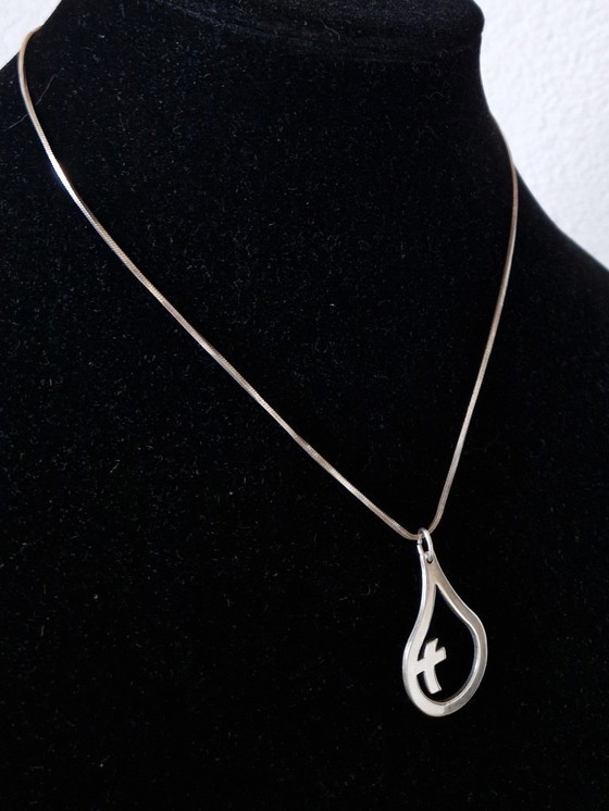 Image 1 of Sporrong Sweden - Silver drop pendant with matching necklace