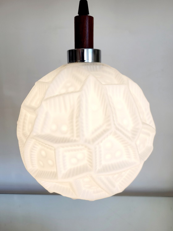 Image 1 of Peill & Putzler Opaline Glass Pendant Lamp, Supposedly