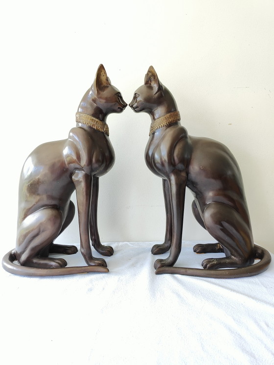 Twee Mau Katten A. Tiot – Beeldhouwkunst, Bronze (photo 3 of 7)