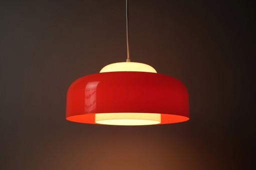 Fagerhults Belysning Pendant Lamp, Orange & White Acrylic, 1960s Space Age Design, Sweden. – hanglampen (photo 2 of 11)