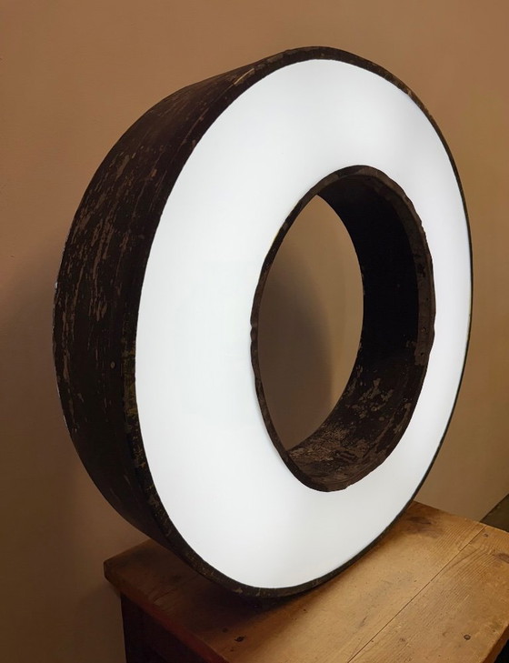 Image 1 of Large Vintage Illuminated Advertising Letter O, 1960s