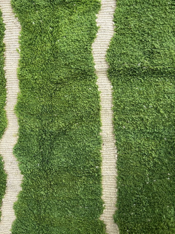Image 1 of Tappeto verde marocchino 200x300 cm – Tappeto in lana fatto a mano, tappeto berbero moderno