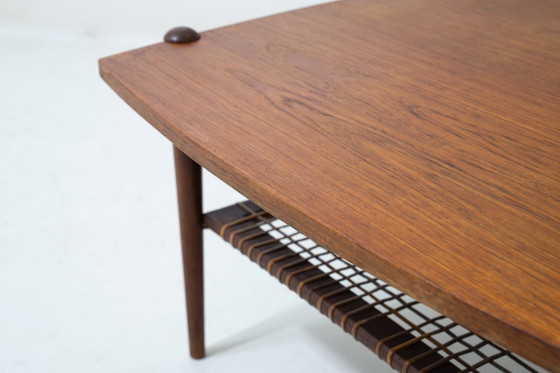 Table basse vintage en teck avec cannage, années 1960 – Louis van Teeffelen, Tables basses, Bois (photo 11 of 15)