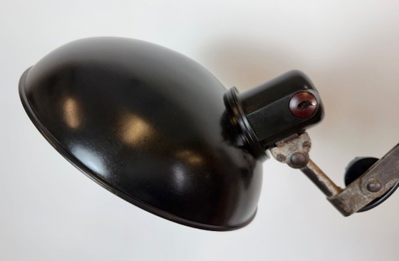 Large German Industrial Scissor Wall Lamp from Helion Arnstadt, 1950s, Wall lights, Metal, Plastic, Black (photo 2 of 15)