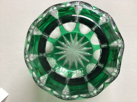 Nachtmann Green Cut Spherical Vase – Glass (photo 4 of 6)
