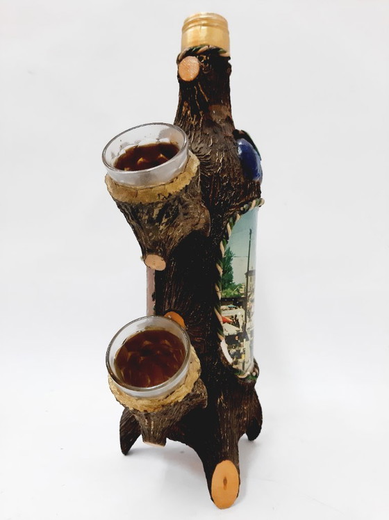 Image 1 of Set di brandy vintage con bottiglia e 4 tazze